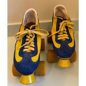 Vintage Yellow and Blue Roller Skates Women’s Size 8